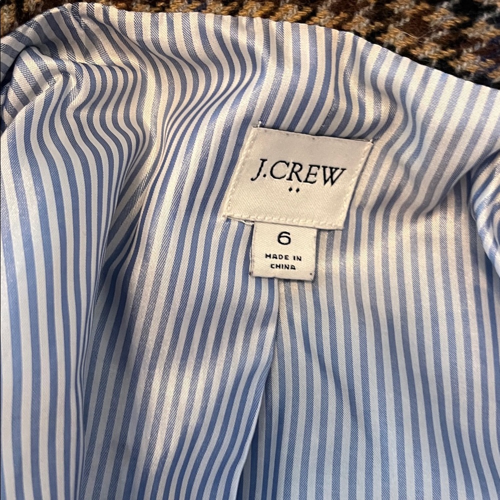 J Crew Size 6 Classic Brown Houndstooth Blazer - Picture 4 of 4
